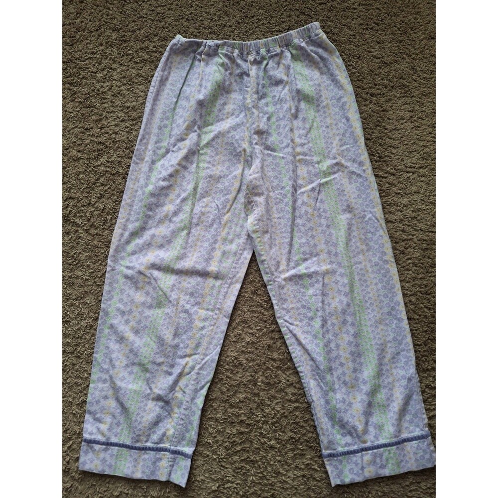 TALBOTS Women’s Cotton Pajama Pj Pants Size Petite Small Purple Ditzy Flower